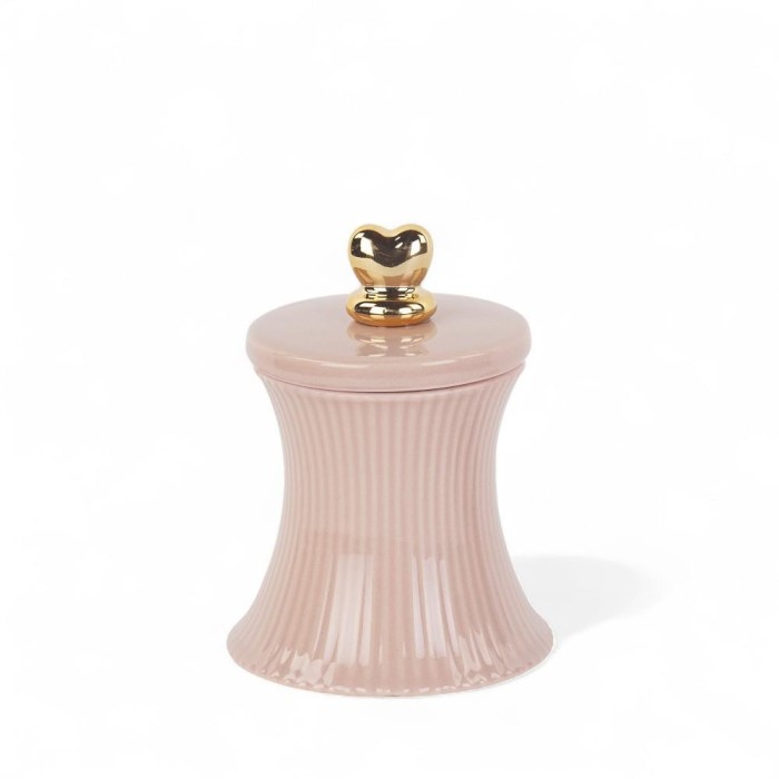 CANDELA PLISSE ROSA CON SCATOLA